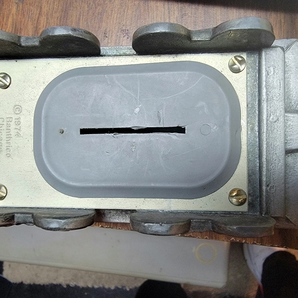 Vintage W. and A.R.R. Railroad - Collectible Metal Train Tender Coin Bank - Bant - Picture 5 of 5